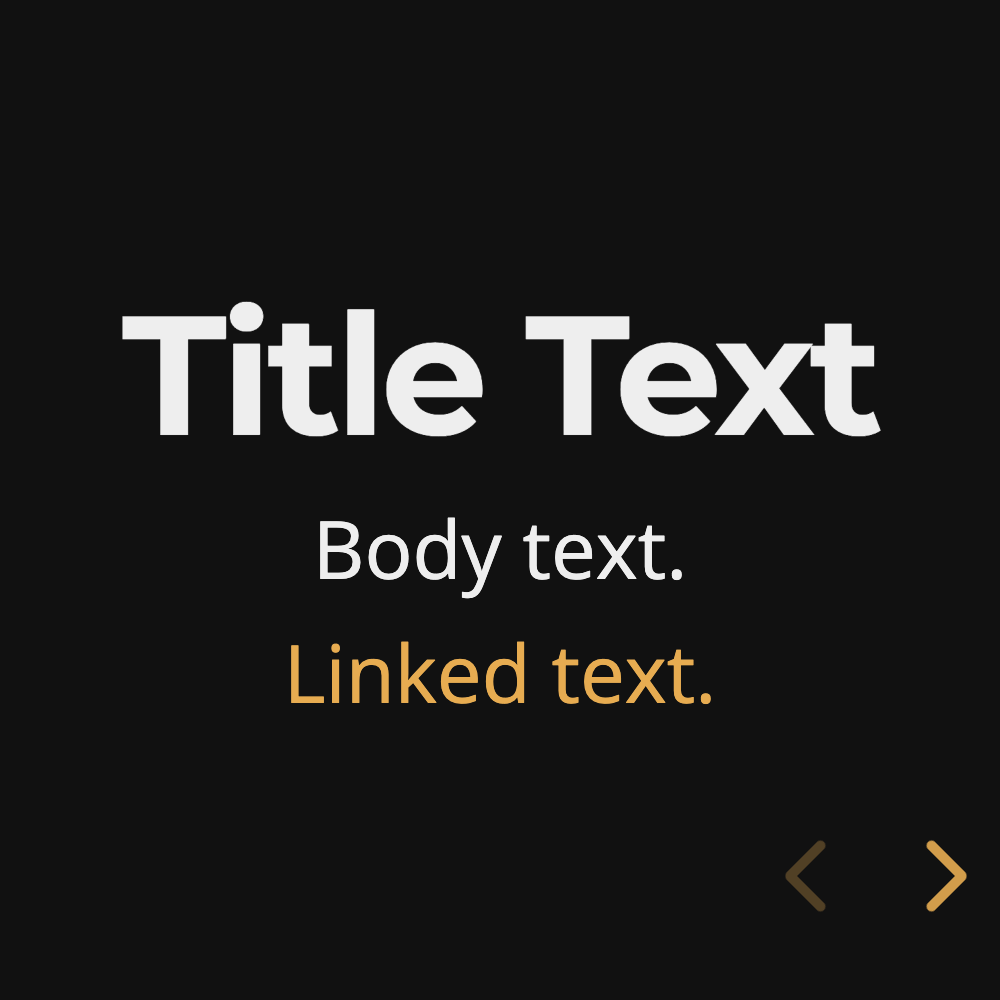 Black background, thick white text, orange links